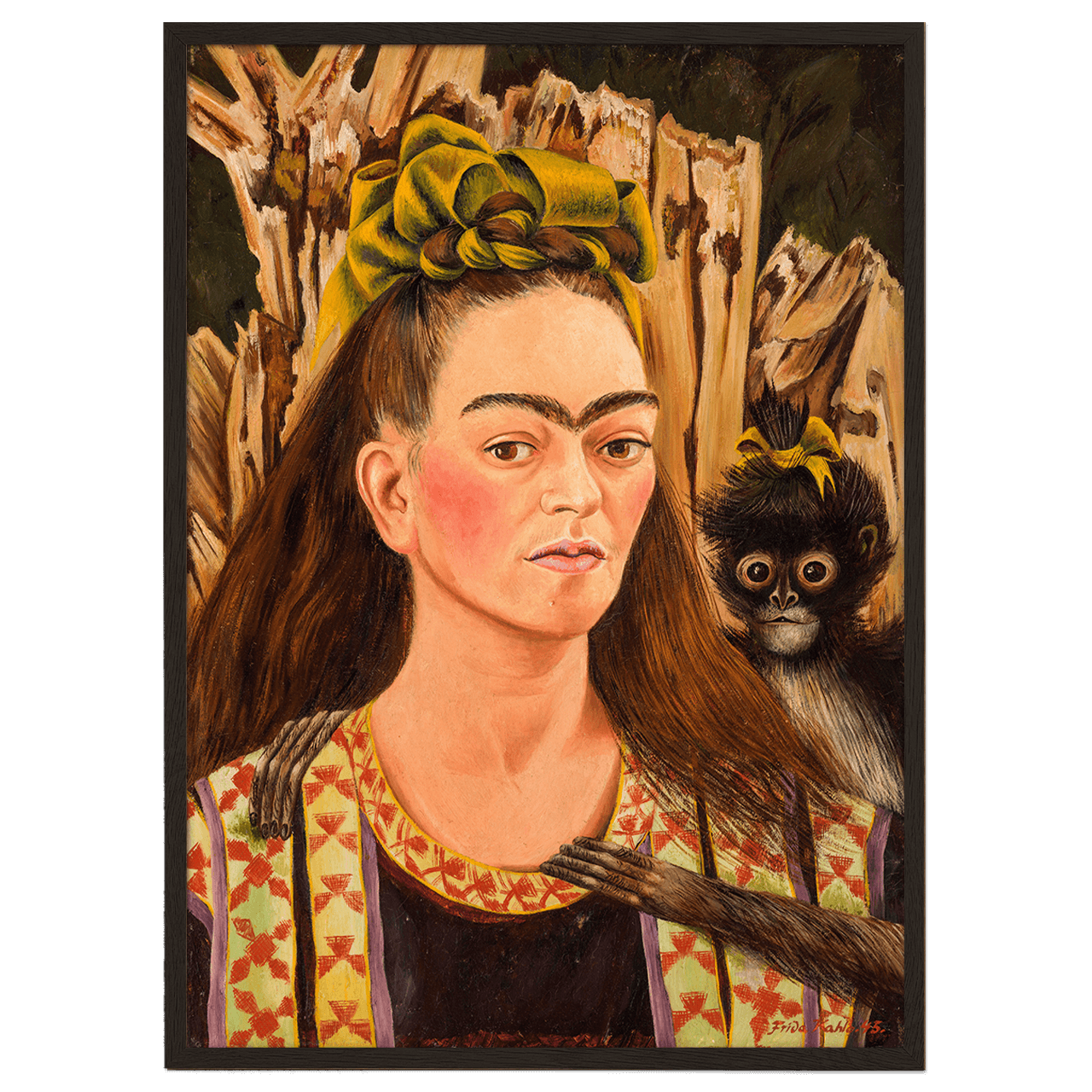 Self-portrait with monkey 2 by Frida Kahlo