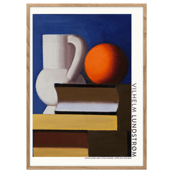 Opstilling med hvid kande, appelsin og bog (Vilhelm Lundstrøm)