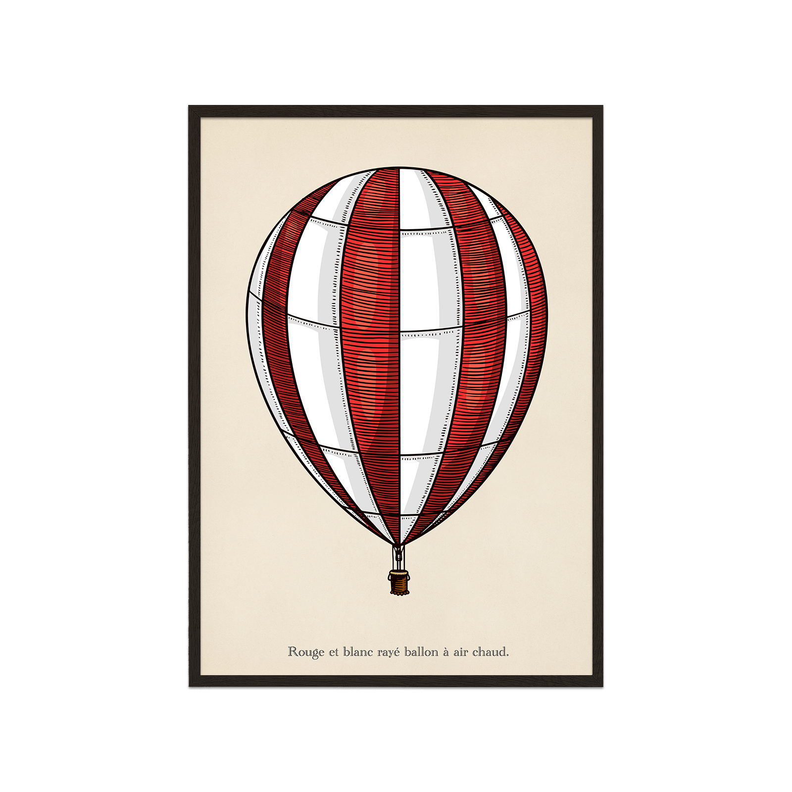 Red And Whited Striped Hot Air Balloon