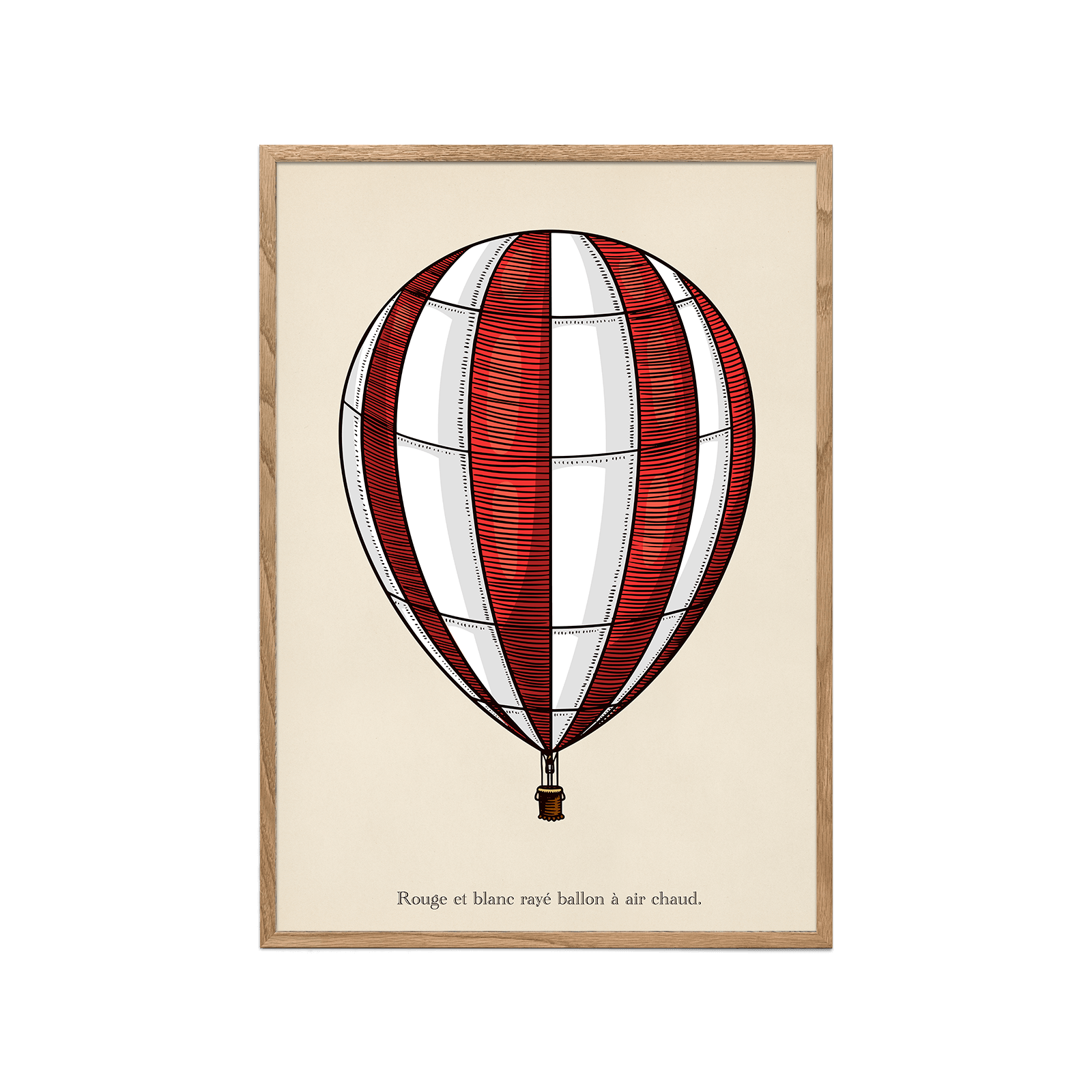 Red And Whited Striped Hot Air Balloon