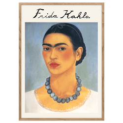Self-portrait with necklace by Frida Kahlo