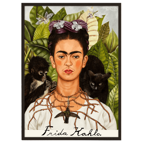 Self-portrait with thorn necklace and hummingbird by Frida Kahlo