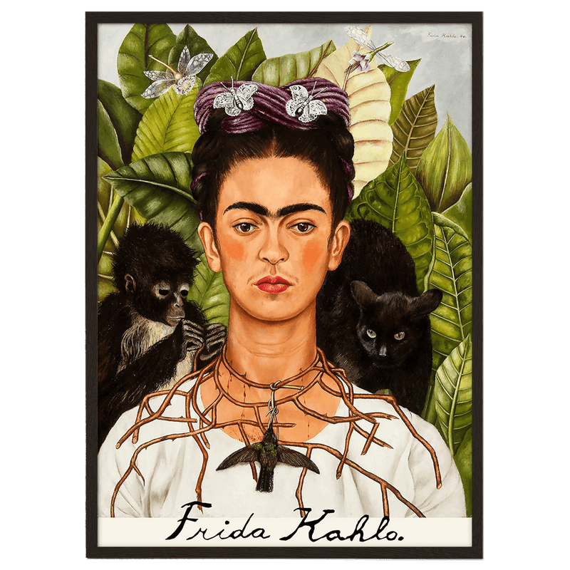 Self-portrait with thorn necklace and hummingbird by Frida Kahlo