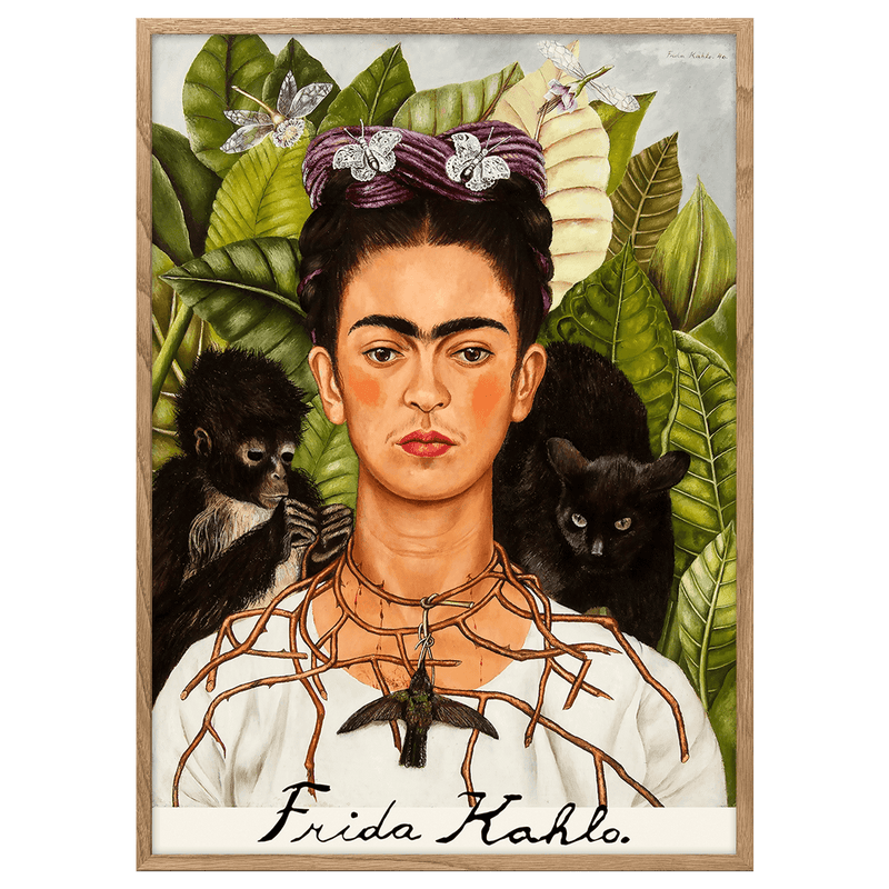 Self-portrait with thorn necklace and hummingbird by Frida Kahlo