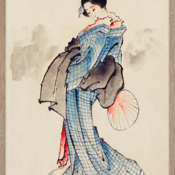 日本人 女性 着物姿 (鉛筆画) 着物姿描き〼no.2｜安藤 貴代子