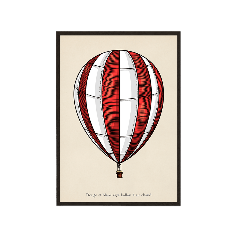 Red And Whited Striped Hot Air Balloon