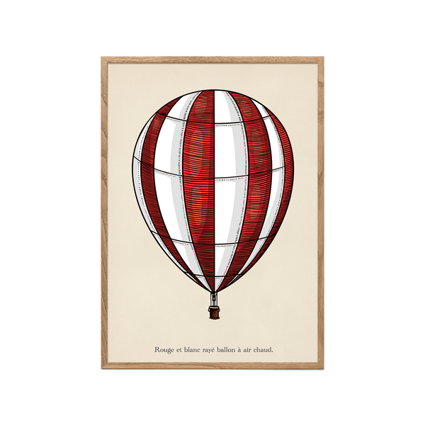 Red And Whited Striped Hot Air Balloon