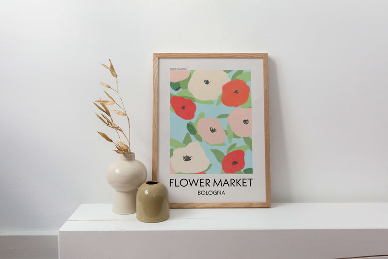 Flower Market Bologna Poster