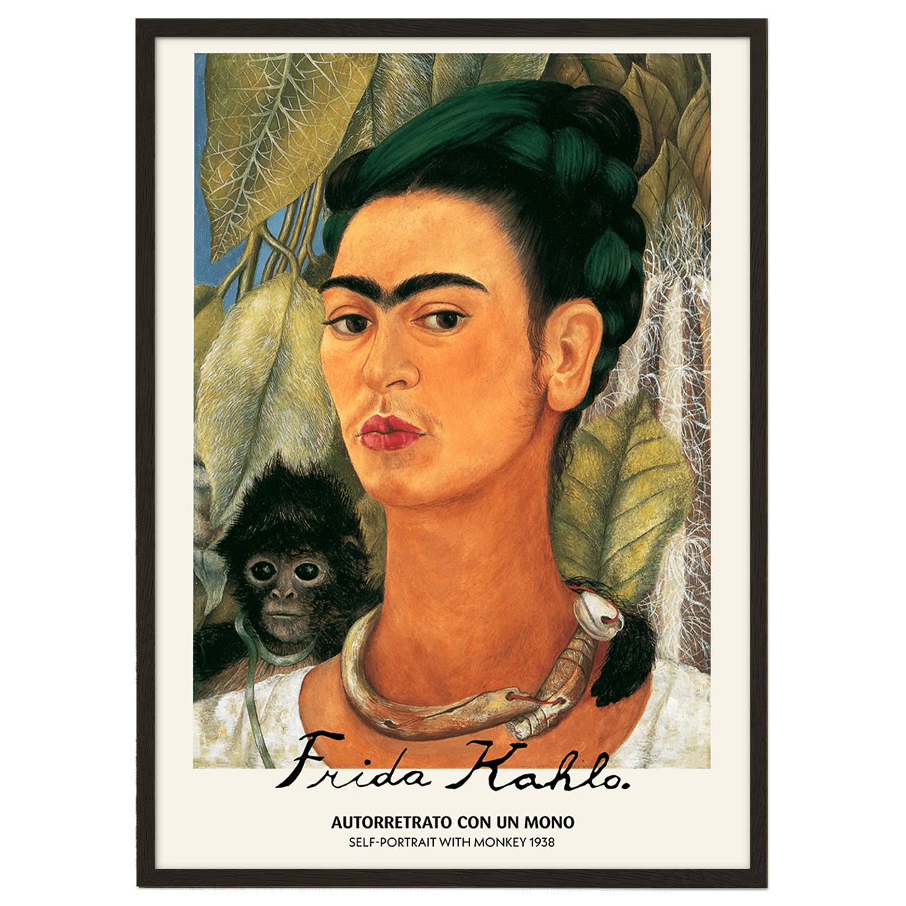 Self-portrait with monkey by Frida Kahlo