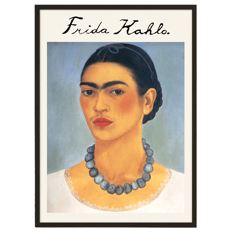 Self-portrait with necklace by Frida Kahlo