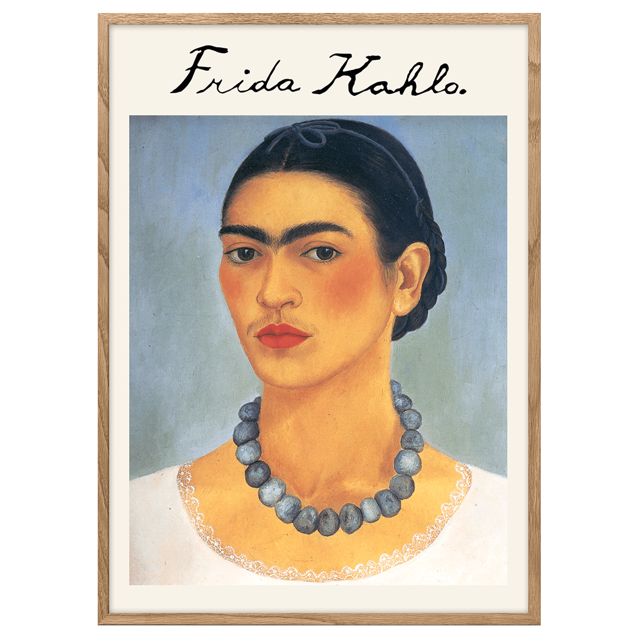 Self-portrait with necklace by Frida Kahlo