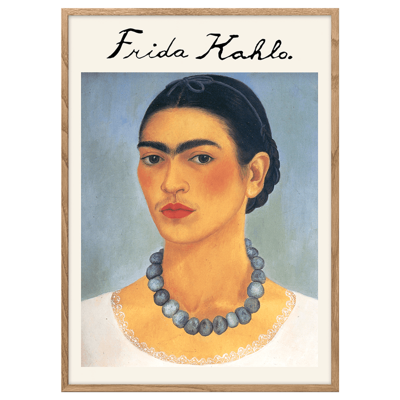 Self-portrait with necklace by Frida Kahlo