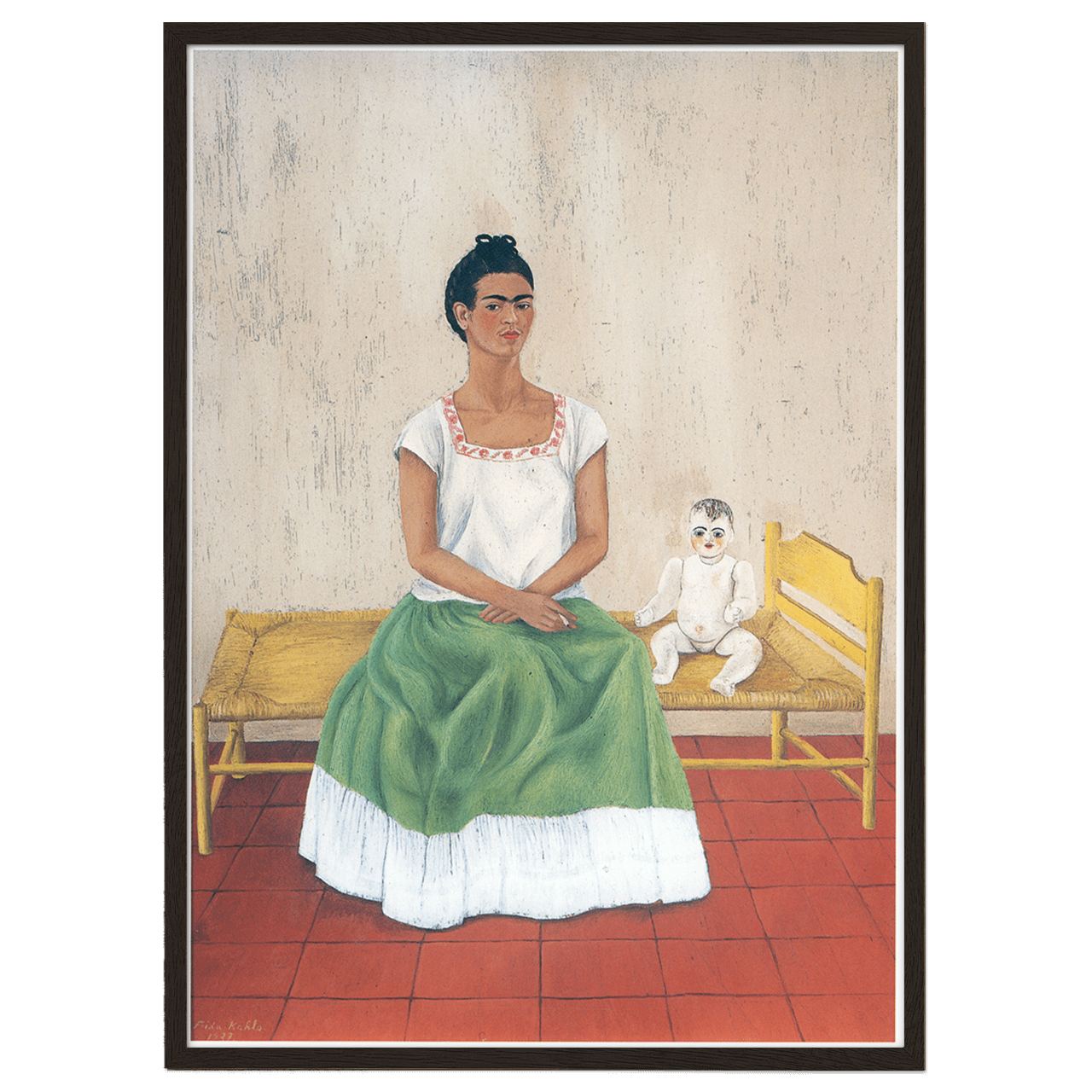 Self-portrait on the bed by Frida Kahlo