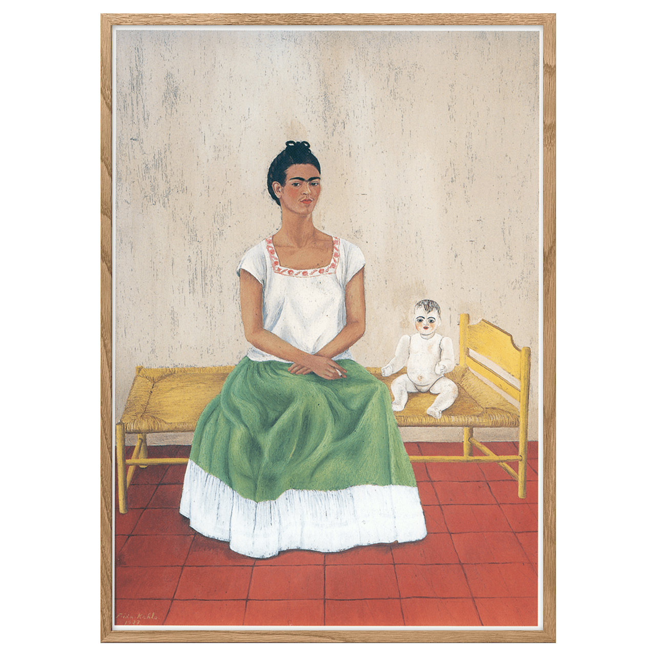 Self-portrait on the bed by Frida Kahlo