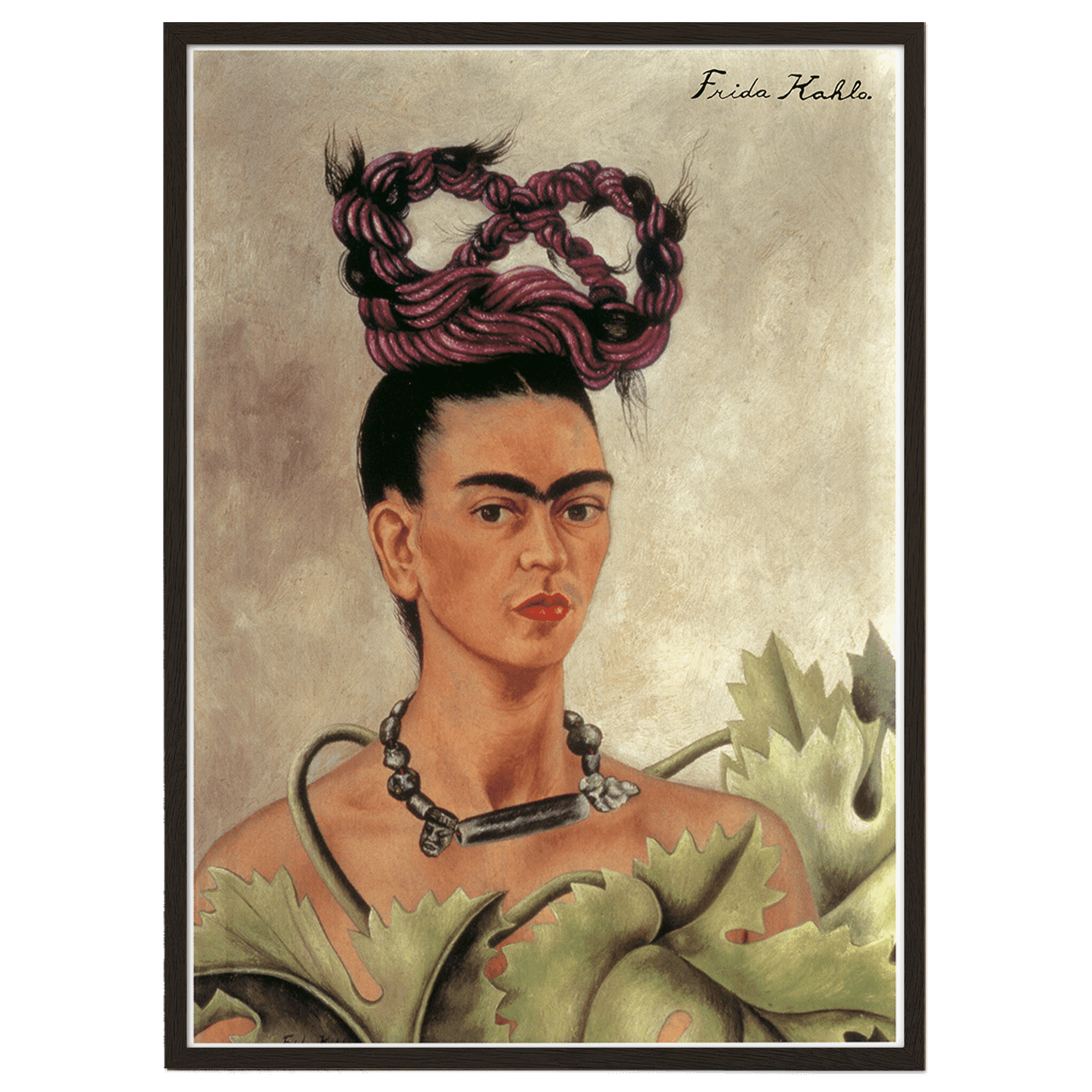 Self-portrait with braid by Frida Kahlo
